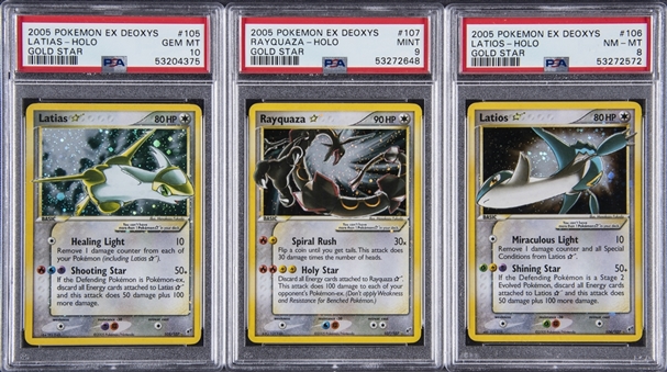 2005 Pokemon EX Deoxys Complete 108 Card Set w/ Gold Star Latias/Rayquaza/Latios - PSA 10/9/8